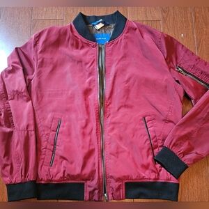 Zara Mens Red Bomber Jacket